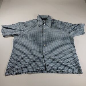 No Iron Men's XL Multi Color Checker Button Up Short Sleeve Dress Shirt Collared